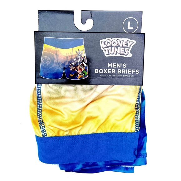 Looney Tunes Boxer Briefs Mens Large Underwear Tie Dye Bugs Bunny Taz Tweety - Picture 1 of 5